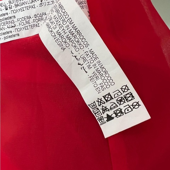 Zara Red Floral Satin Effect Halter Neck Tie Back midi dress - Picture 10 of 11